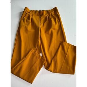 BB Dakota Mustard Wide Leg Pants Women Large High Rise Career